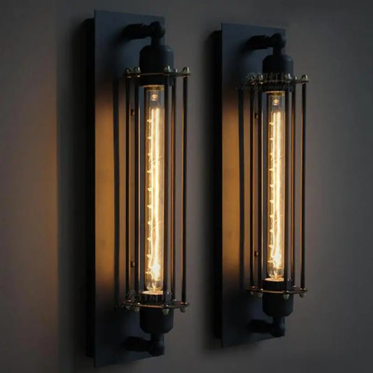 Retro Industrial Iron Tube Wall Light